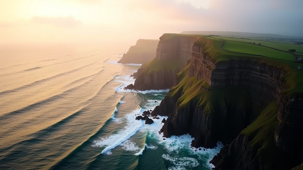 Dramatic coastal cliffs overlooking the Atlantic Ocean
