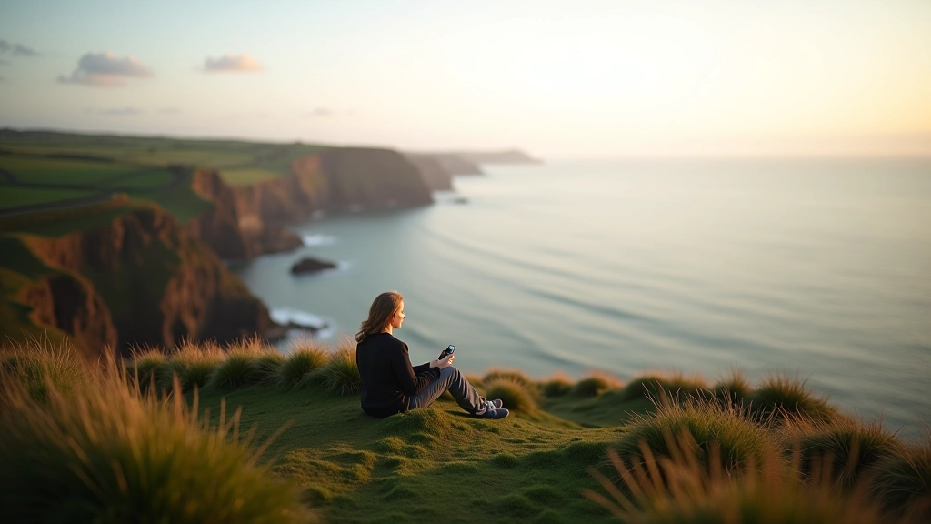Serene clifftop scene capturing the peaceful atmosphere of Old Head of Kinsale